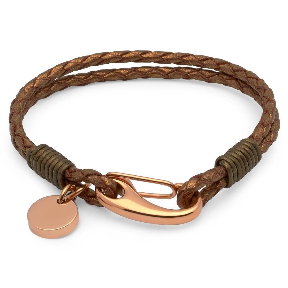 Lederarmband Bronzefarbenes Unique Vintage-Armband aus Leder LB0357