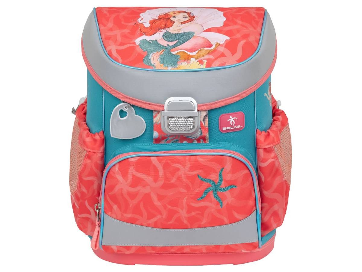 Belmil Schulranzen "Mini-Fit" 2025 für kleine Kinder 1. Klasse (Set, 4-tlg), Meerjungfrau, 4tlg. Set, 1. Klasse, Einschulung, Mädchen