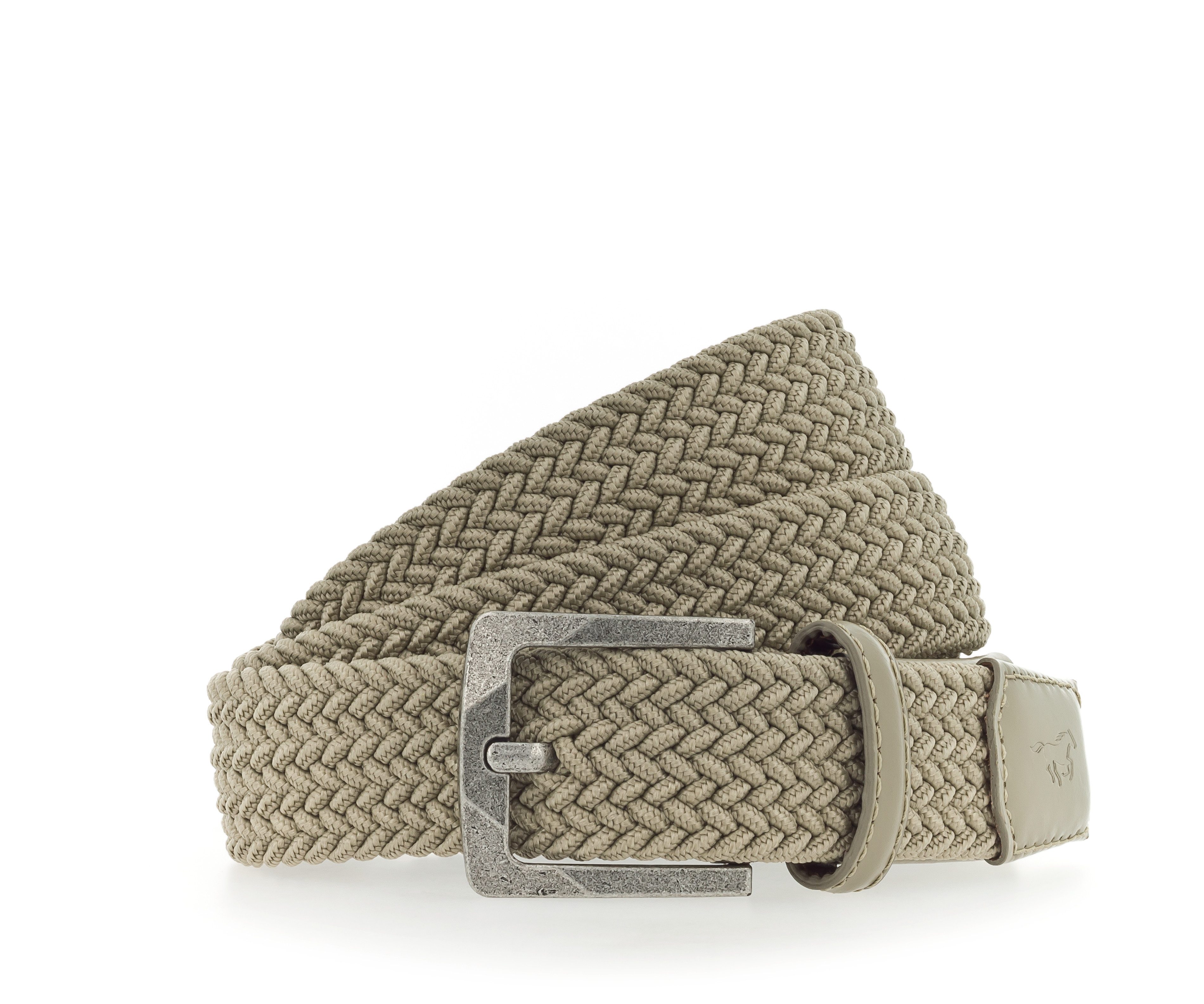MUSTANG Stretchgürtel Elastisch in Flechtoptik, mit markanten Lederdetails, günstig online kaufen