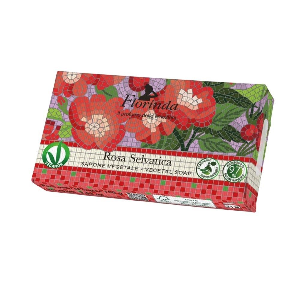 Florinda Feste Duschseife Florinda Florinda Pflanzenseife Rosa Selvatica 100g