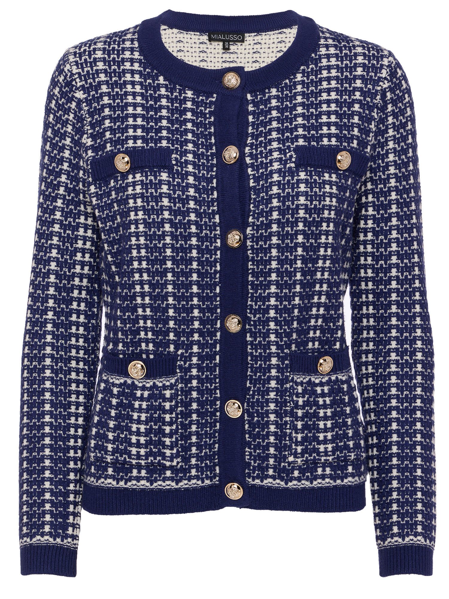 MIALUSSO Bouclèjacke Cardigan mit Schmuckknöpfen günstig online kaufen