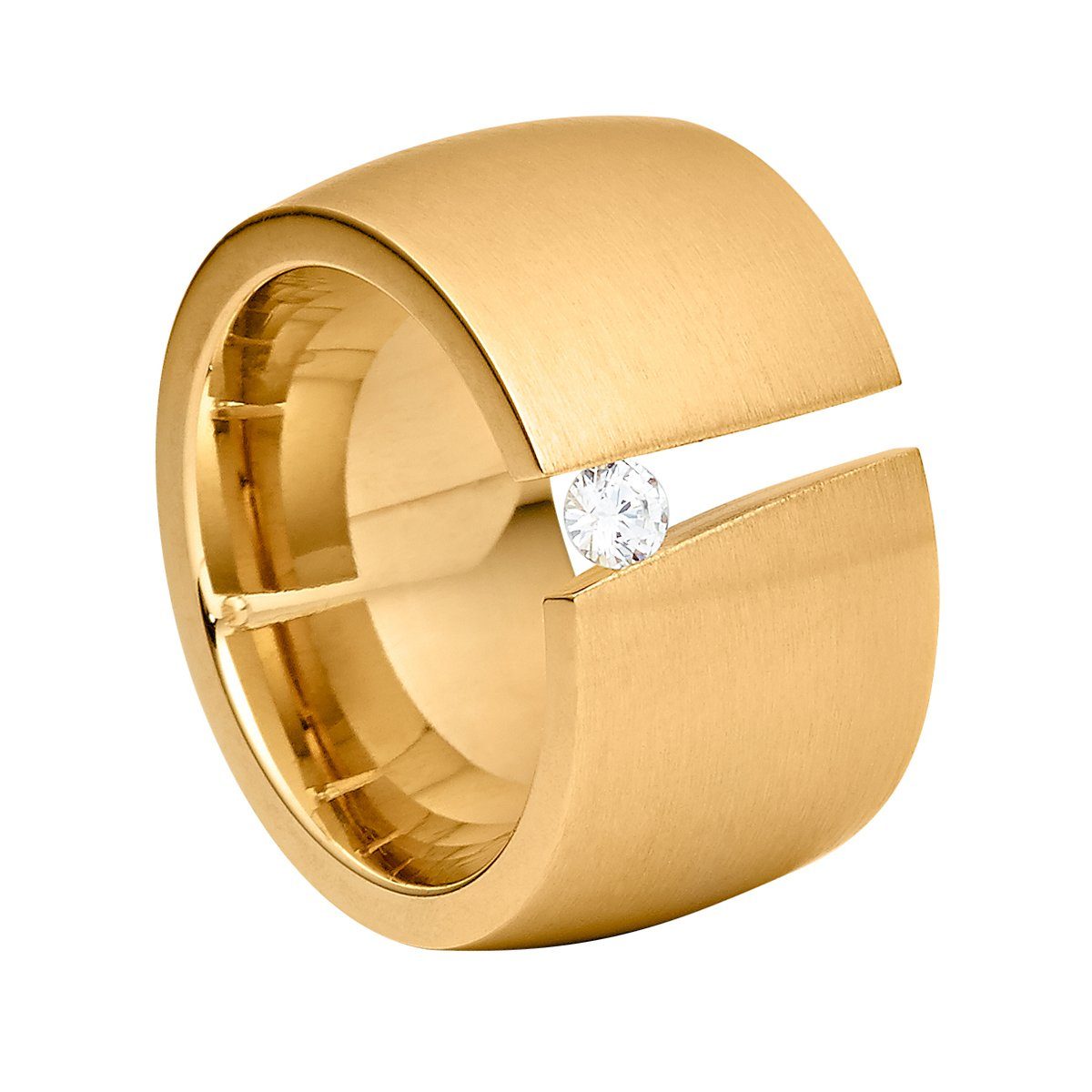 Stein Heideman mit Geschenkverpackung), Aditus 1-tlg., Fingerring Gold inkl. Damenring farbig weiss (Ring, oder
