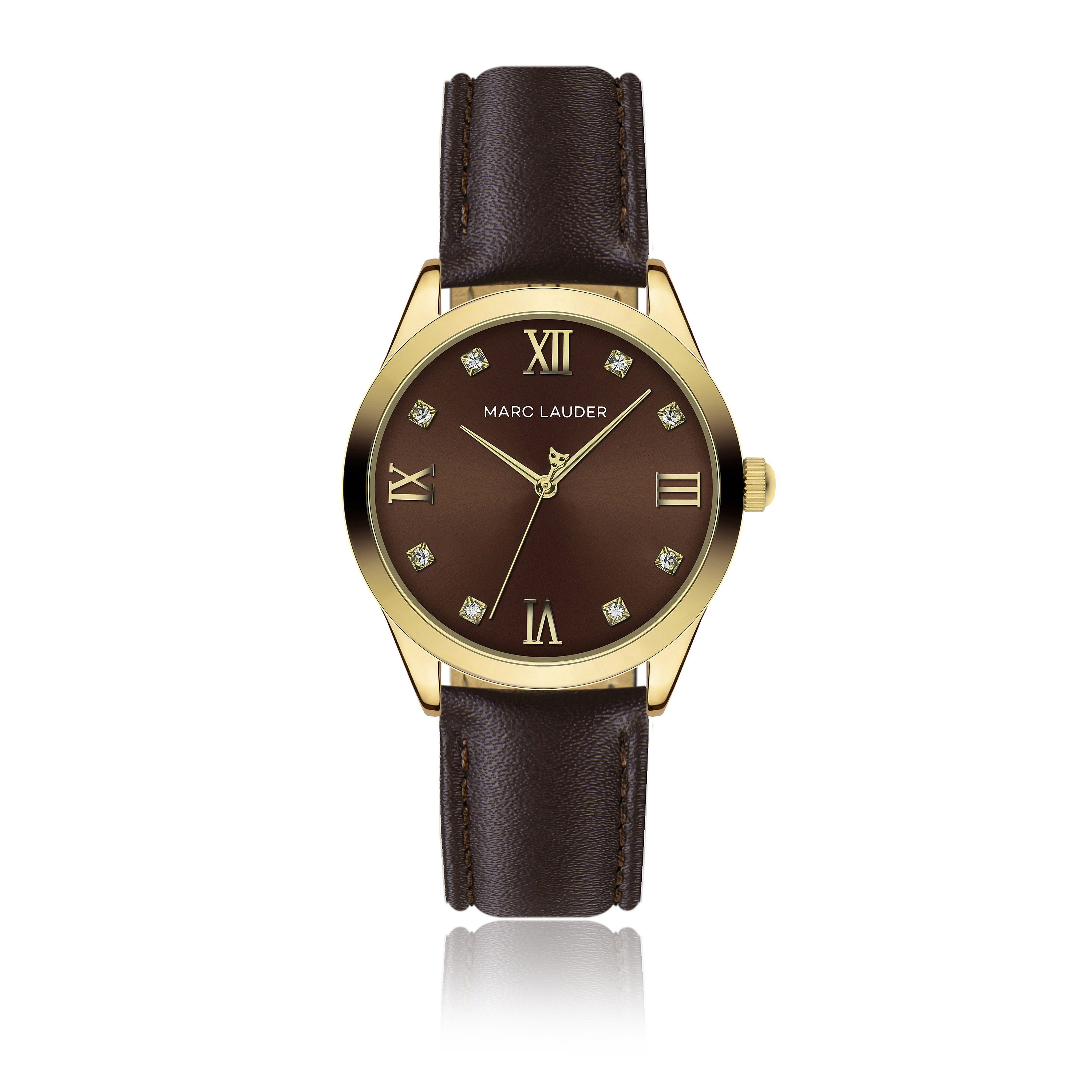 MARC LAUDER Quarzuhr ME7-S038G Marrakech Brown sunray Padded and stitched smooth Genuine calf leather