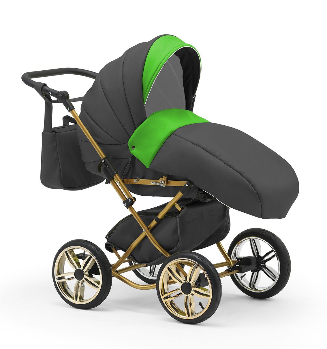- babies-on-wheels 1 Designs inkl. Grün-Grau Sorento Autositz - 3 10 Kombi-Kinderwagen Teile in in 13