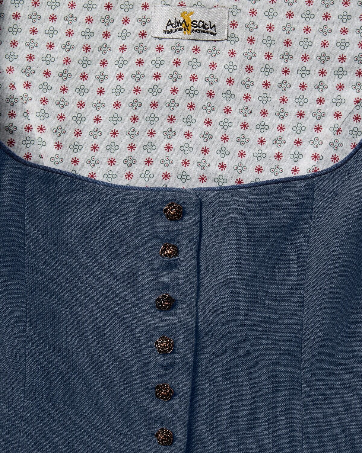 Almsach Trachtenweste Leinenmieder mit Schößchen