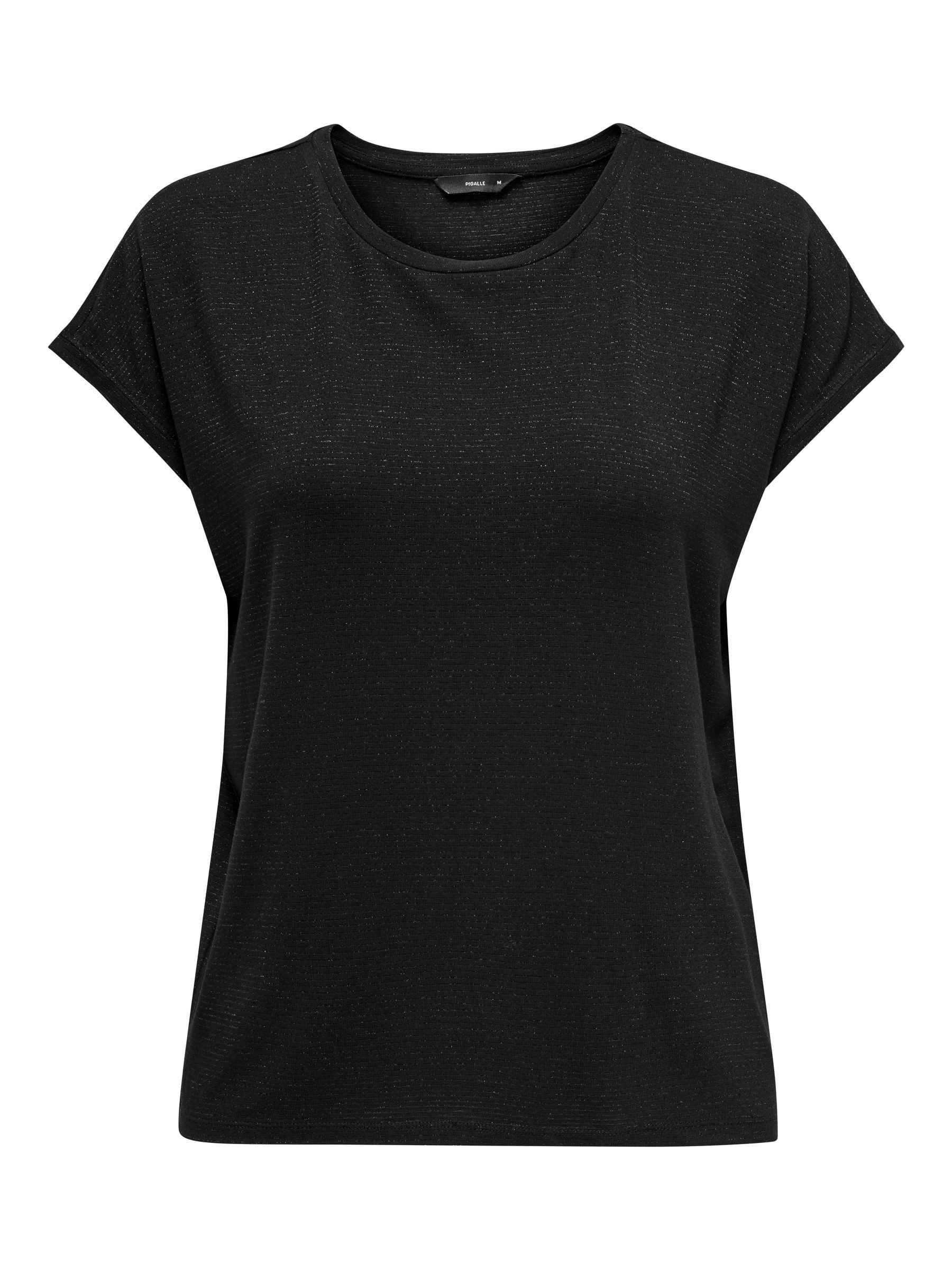 ONLY T-Shirt Rundhalsausschnitt, Modische Glitzer Naht günstig online kaufen