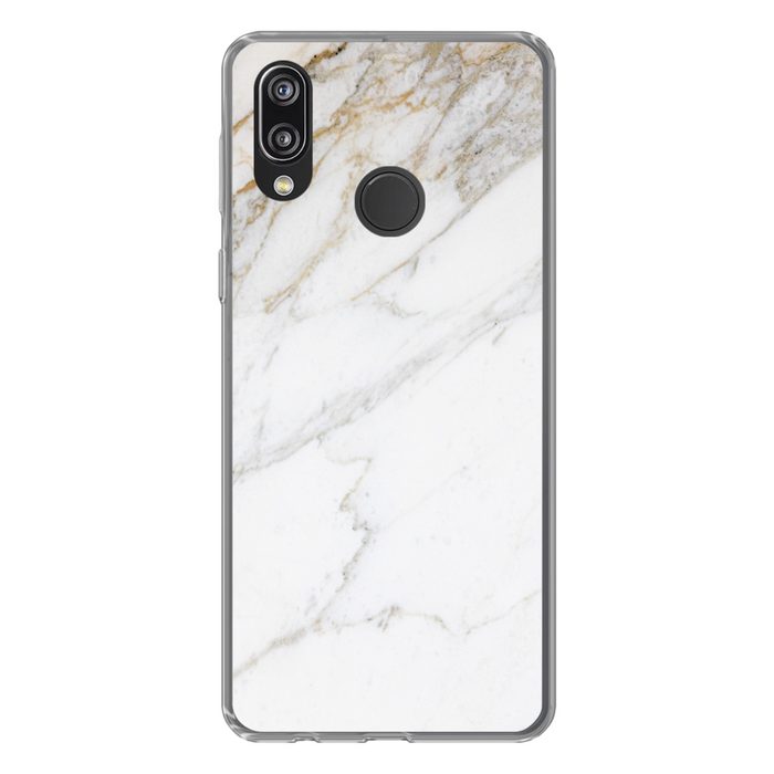 MuchoWow Handyhülle Marmor - Stein - Weiß - Gold - Marmoroptik - Stein - Luxus Handyhülle Huawei P20 Lite (2019) Handy Case Silikon Bumper Case