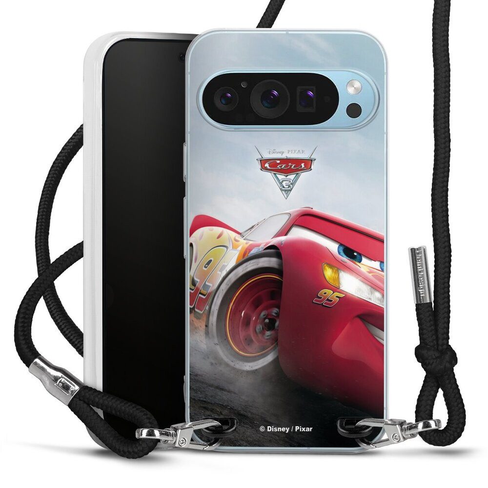 DeinDesign Handyhülle Lightning Mcqueen 95 Offizielles Lizenzprodukt Cars, Google Pixel 9 Handykette Hülle mit Band Case zum Umhängen