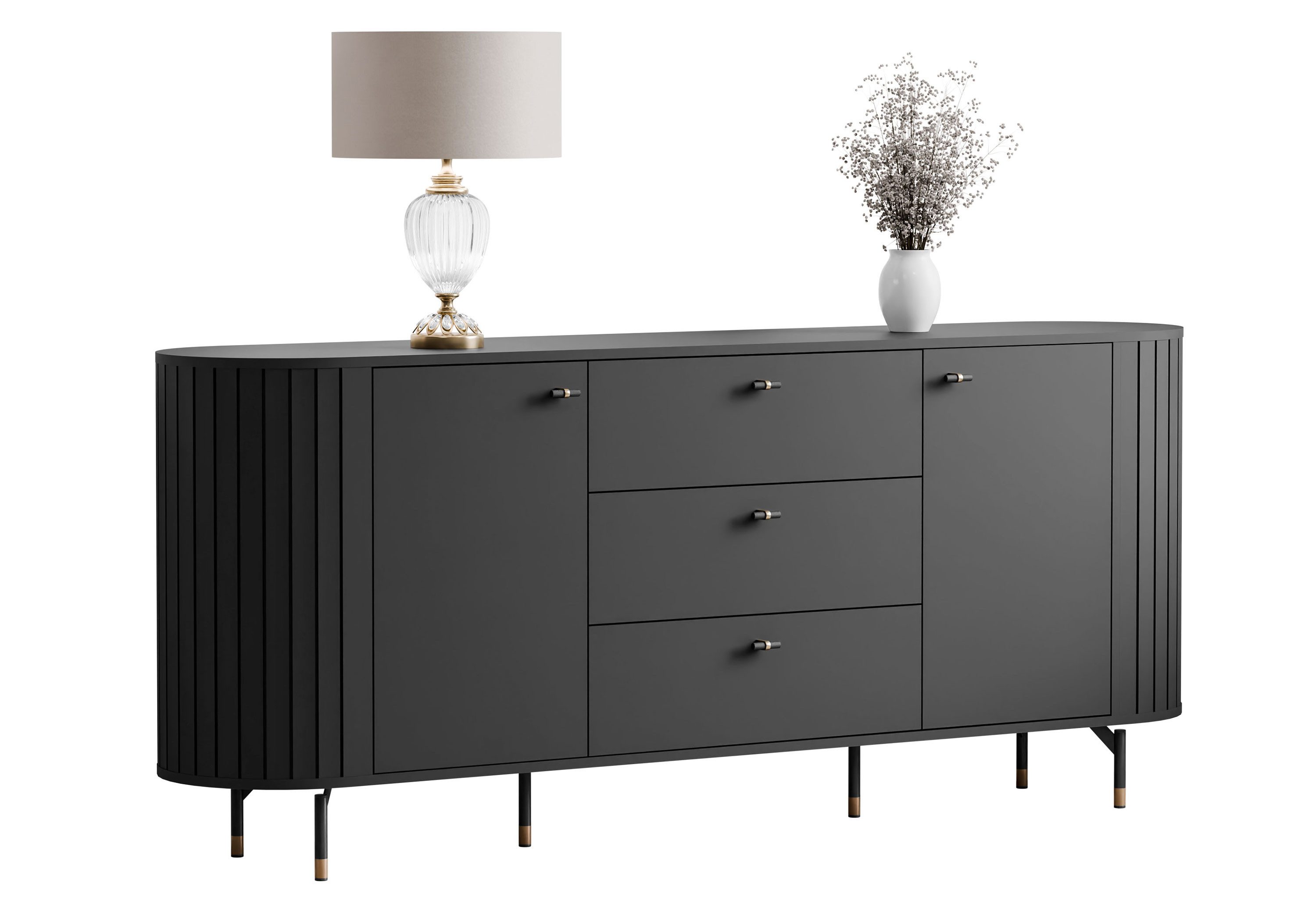 Lookway Kommode ELODIE 190 2D3S mit 3 Schubladen (1x Kommode), 190x81x40 cm