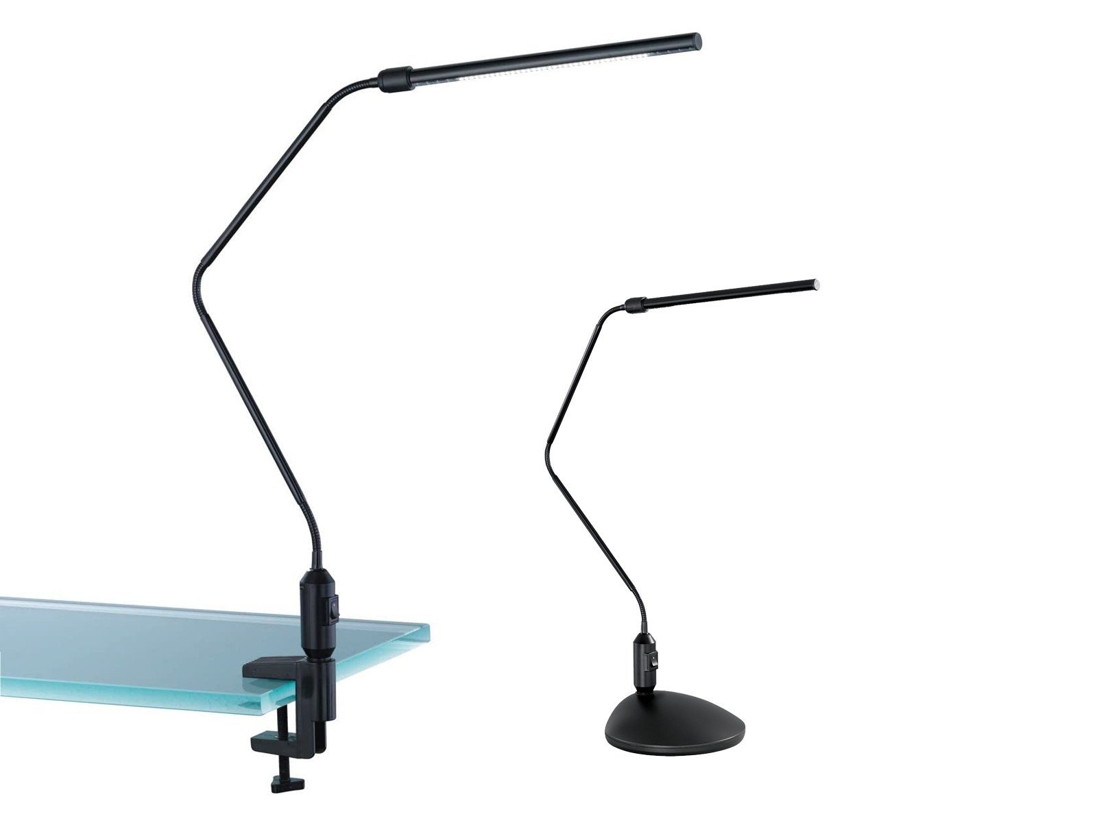 TRIO LED Klemmleuchte, LED fest integriert, Warmweiß, Lese-lampe Bett zum  klemmen, Büro Schreibtisch-leuchte Schwarz H: 64cm