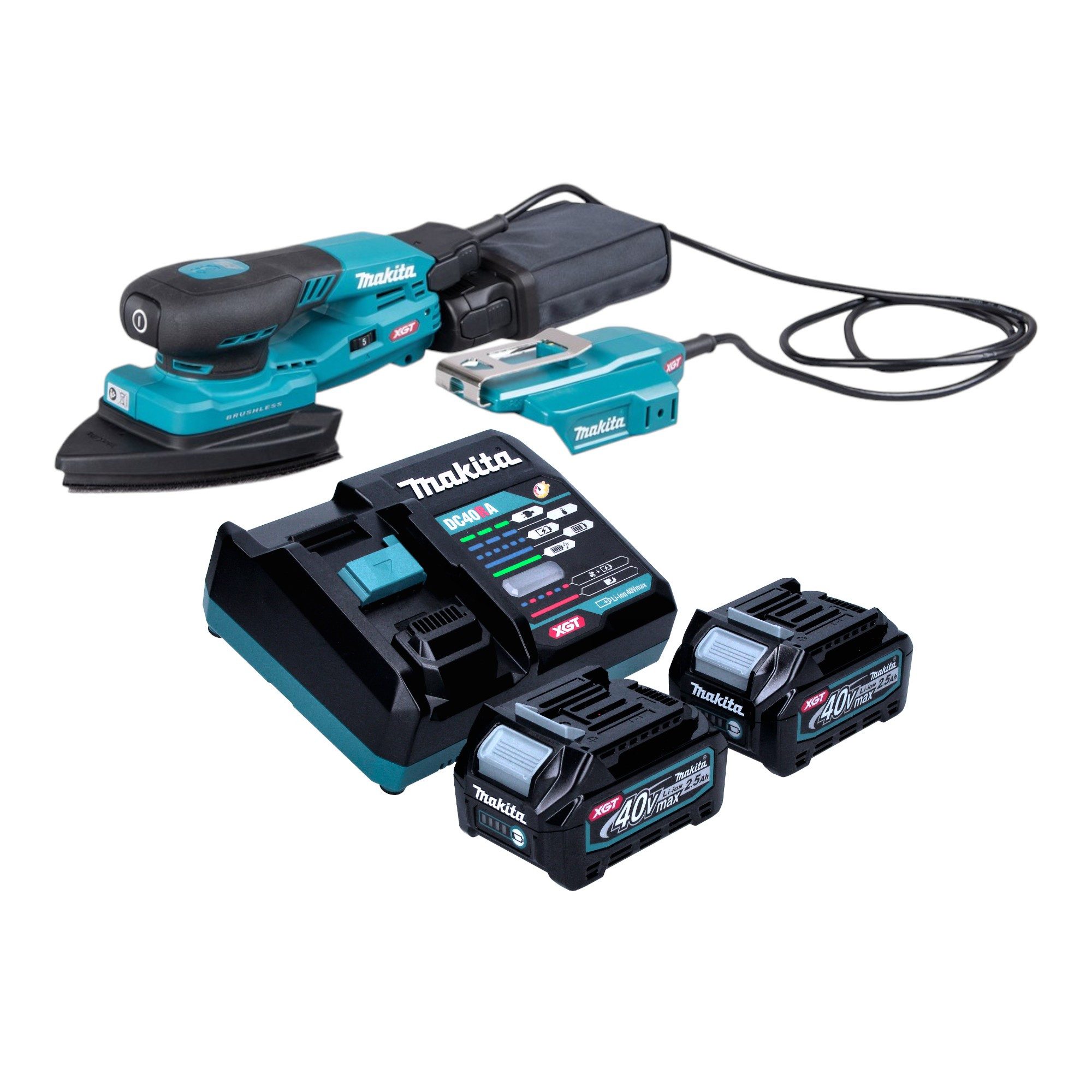 Makita Орбитальная шлифовальная машина BO 006 CGD201 40 V max. 100 x 150 mm 3 mm Hub + 2x Akku 2,5 Ah + Lader