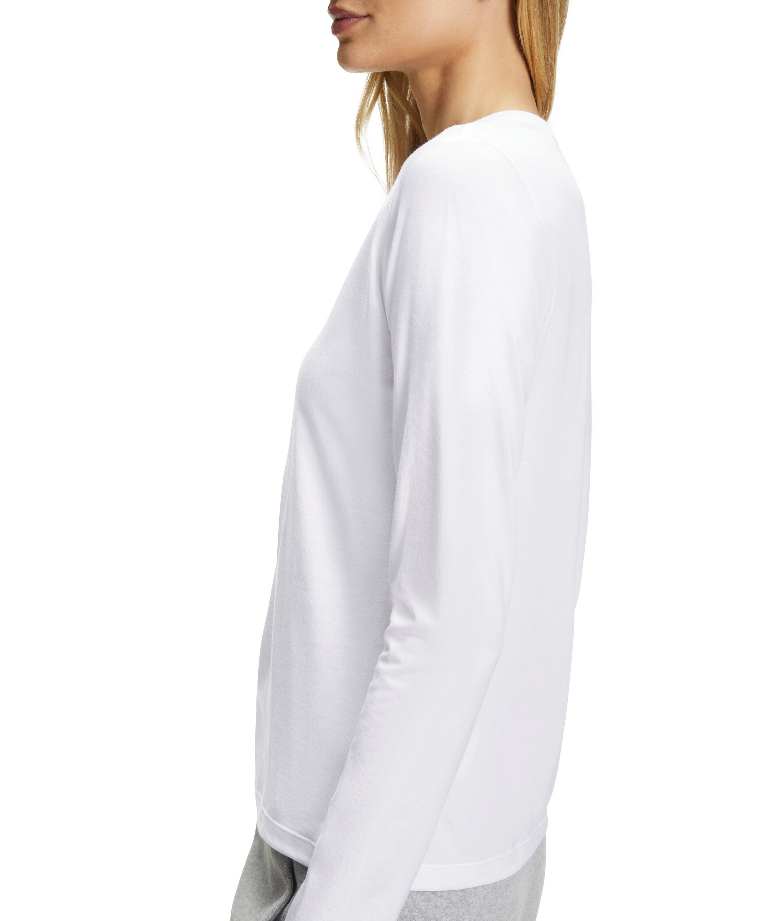 Baumwolle aus (1-tlg) T-Shirt white reiner (2000) FALKE