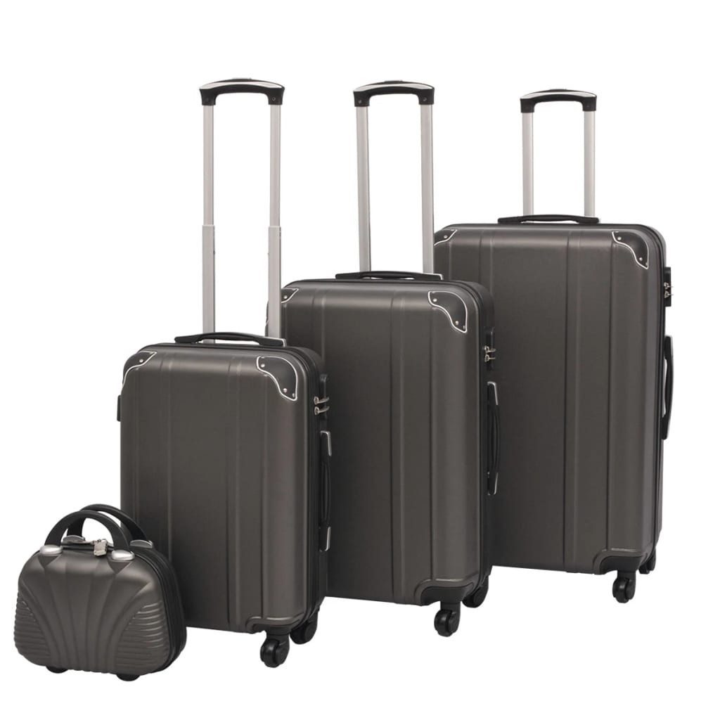 Trolley Anthrazit - 4-teilig Koffer Reisekoffer Hartschalenkoffer Trolley Koff
