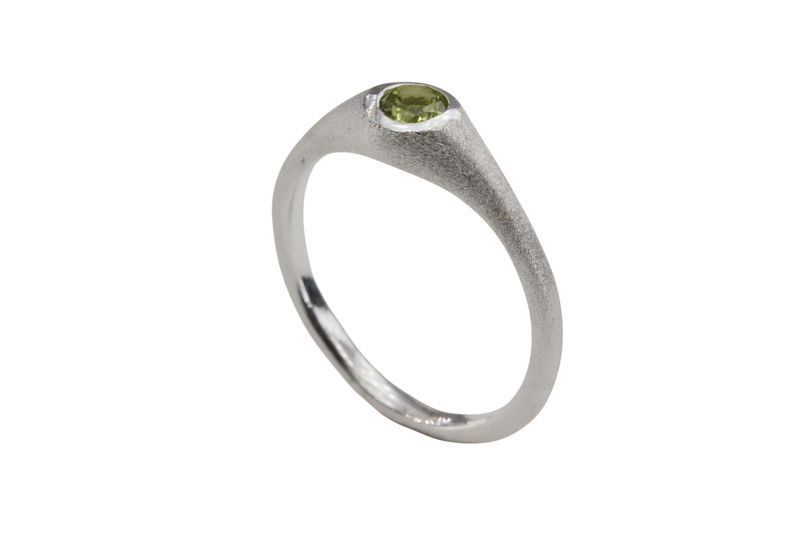 SILBERMOOS Silberring Feiner Peridot Ring, 925 Sterling Silber