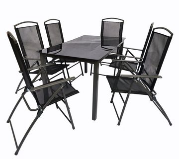 VCM Garten-Essgruppe 7-tlg Sitzgruppe Gartenmöbel Tisch Stühle Set 140S, (7-tlg)