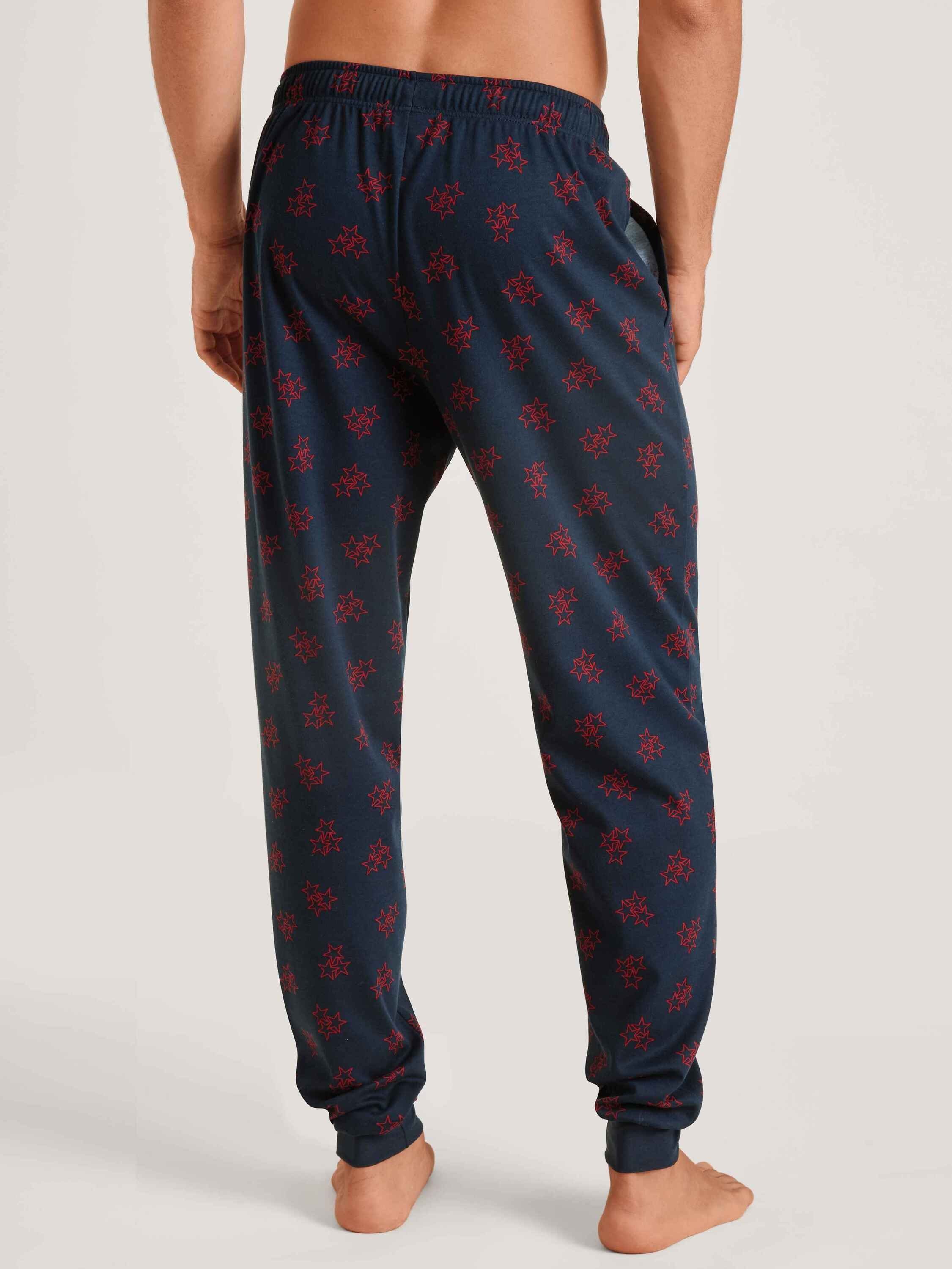CALIDA Pyjamahose Pants sapphire dark mit Bündchen Seitentaschen und (1-tlg)