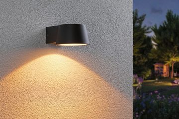 Paulmann LED Außen-Wandleuchte Outdoor 230V Capea Aluminium anthrazit insect friendly, LED fest integriert, Insektenfreundlich, IP44, 2200K
