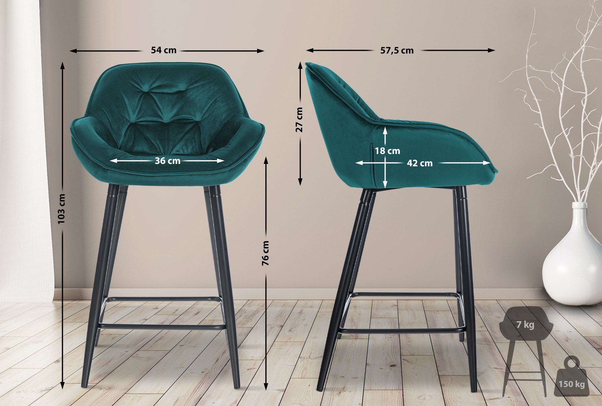 CLP Barhocker Gibson, Sitzhöhe 76 cm günstig online kaufen
