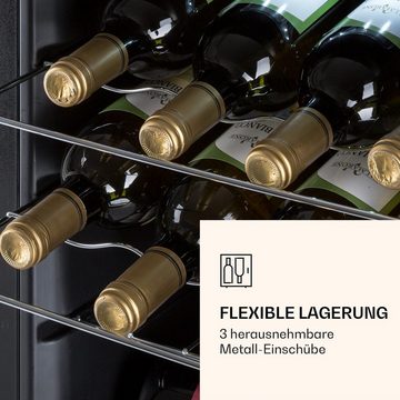 Klarstein Weinkühlschrank Ultimo 16 Uno, für 16 Standardflaschen á 0,75l,Wein Flaschenkühlschrank Weintemperierschrank Weinschrank Kühlschrank
