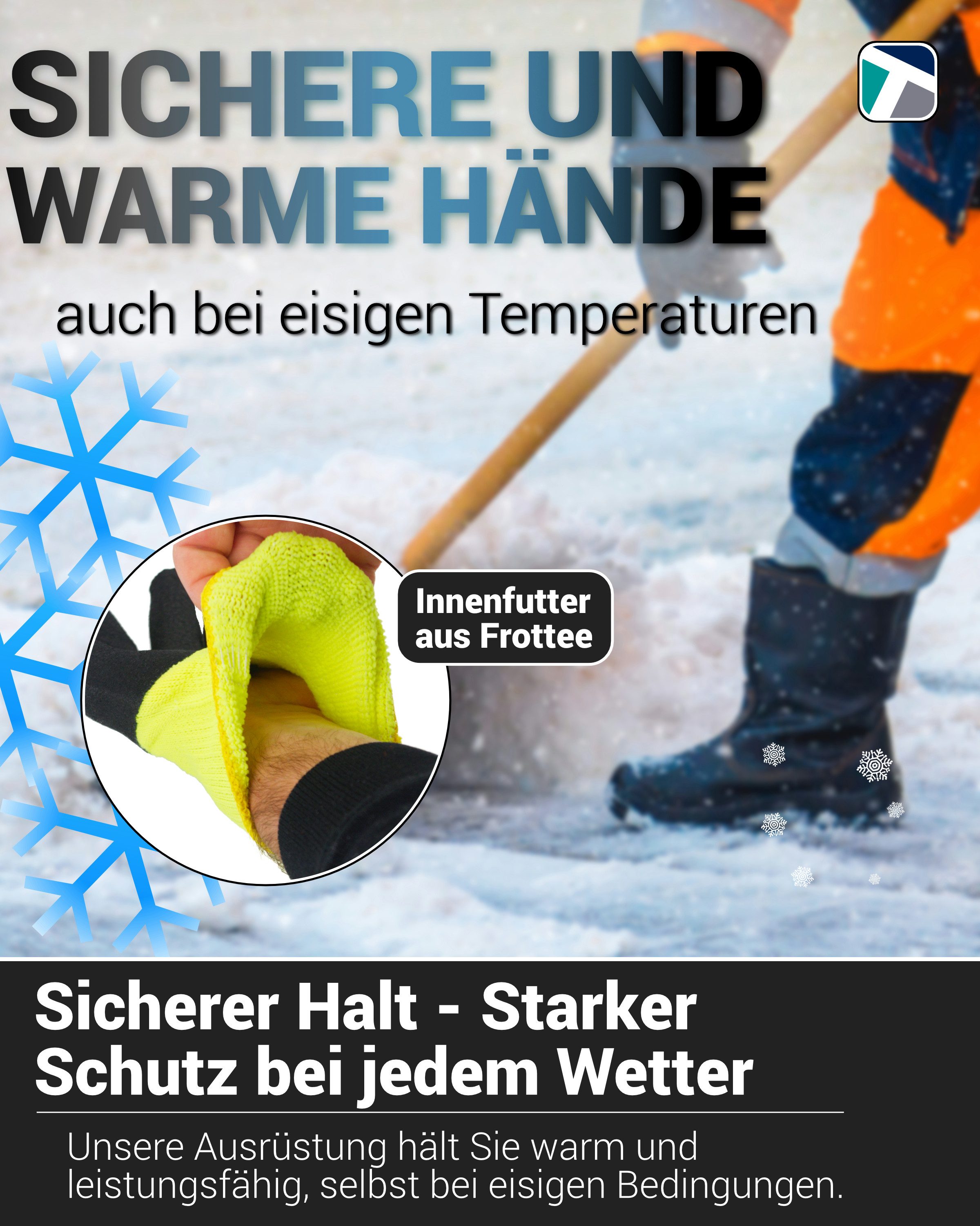 Worklink Winter-Arbeitshandschuhe 12 Paar Winter-Arbeitshandschuhe Super Tech Eskimo Größe 11