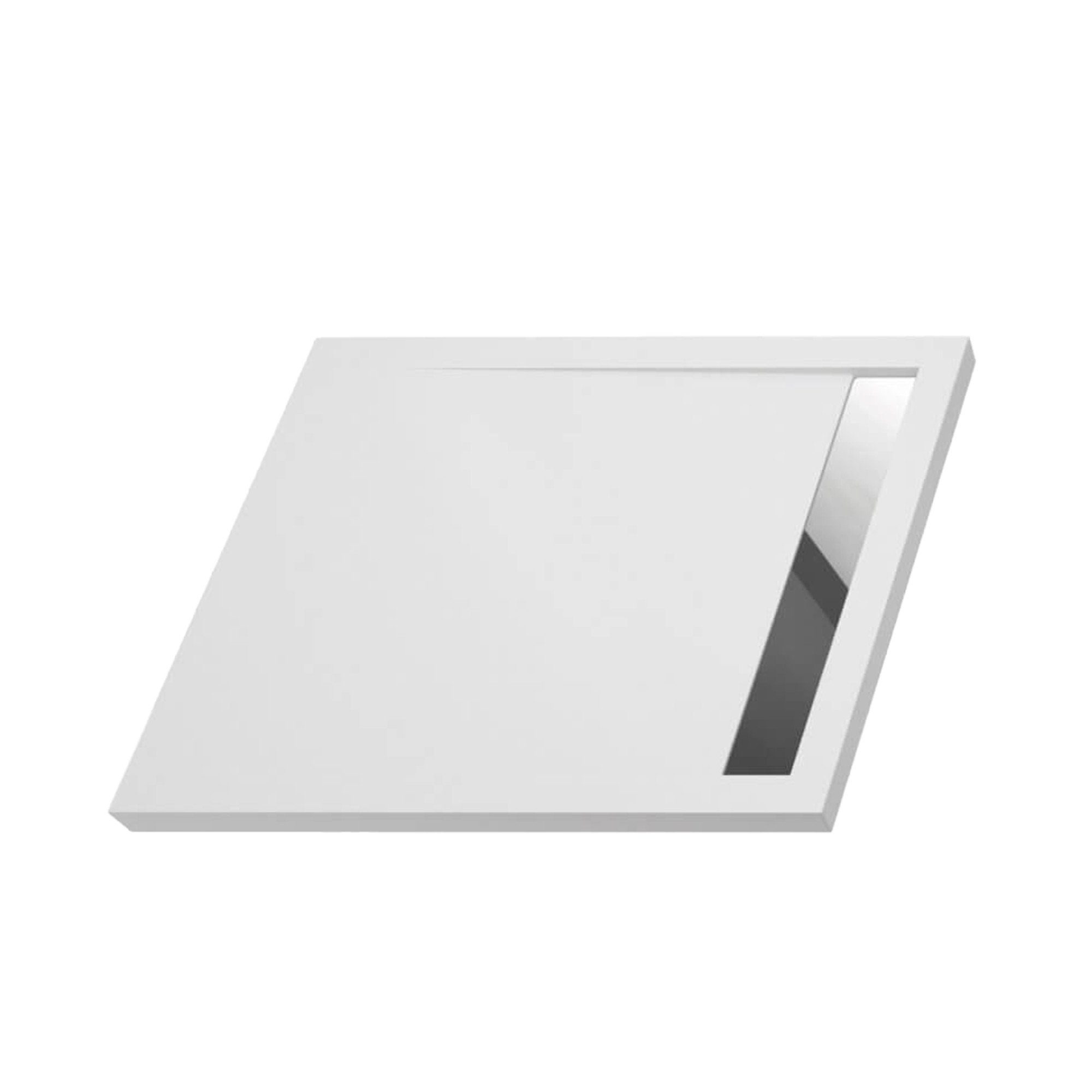 KOLMAN Duschwanne West New Duschtasse, Verchromter Edelstahl, Acryl, Rechteck, 120x100 cm, Ablaufgarnitur GRATIS