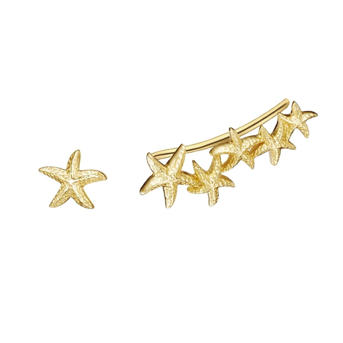 Glanzstücke München Paar Ohrstecker Seestern gelbgold, aus Sterling Silber