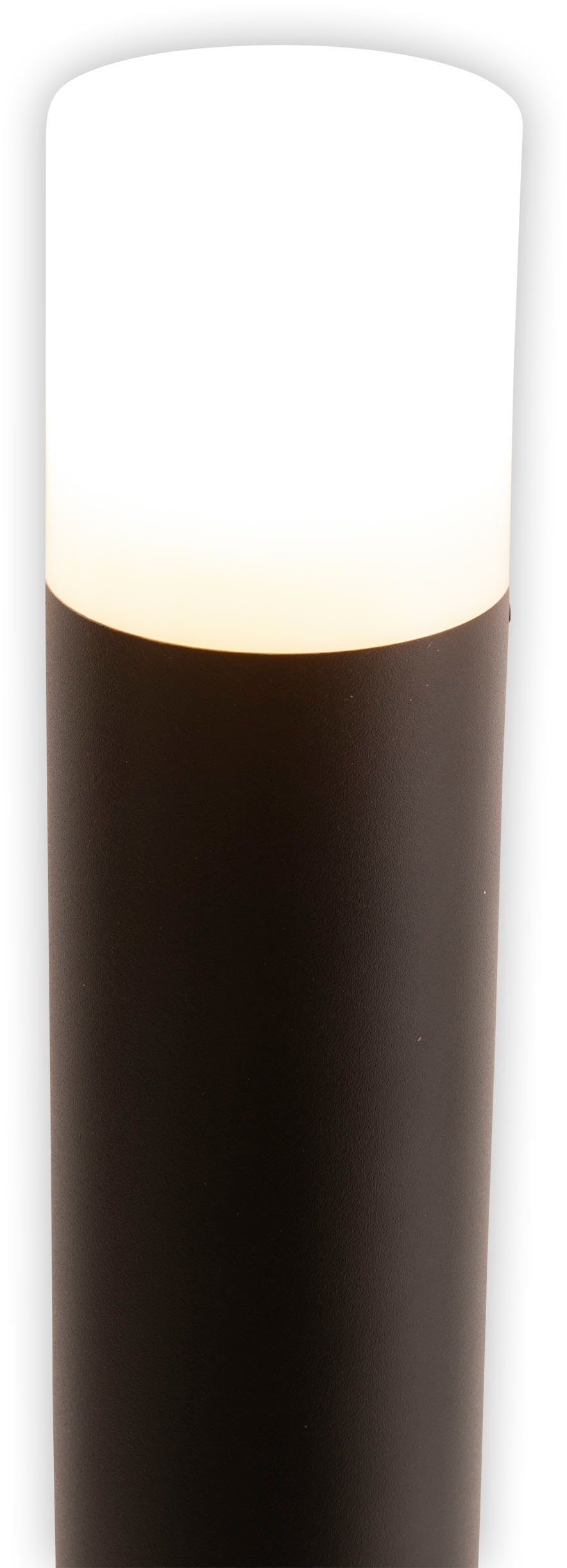 schwarz Leuchtmittel, Höhe Sockelleuchte Torcia, IP44 x näve ohne E27 Aluminium 80cm Leuchtmittel 1 exkl.