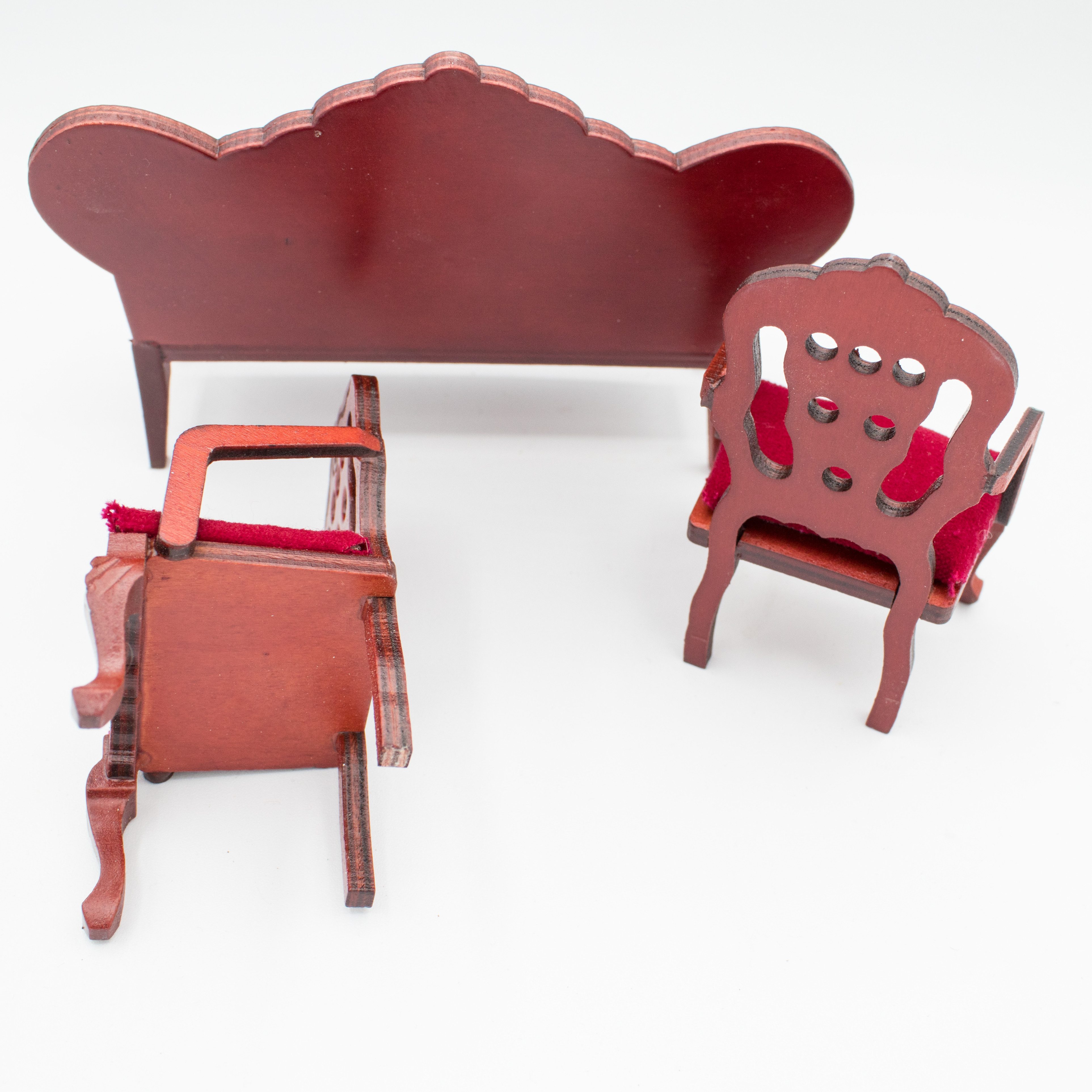 Streets Ahead Dollshouse Puppenhausmöbel Puppenhaus Möbel Sofa und 2 Sessel günstig online kaufen