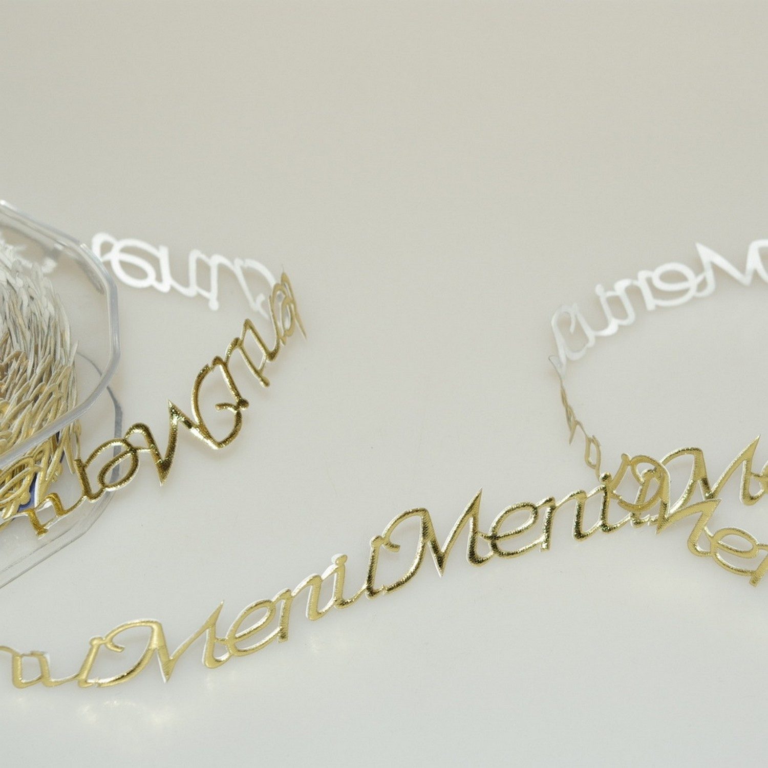 Deko AS Bastelband SekleBo® - Selbstklebende Bordüre "Menü" in Gold - 15mm - 10m - 89113