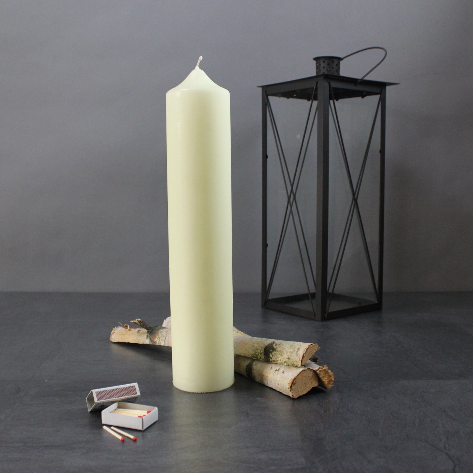 Wenzel Adventskerze Kerze Kaminkerze 400/80 mm elfenbein von Wenzel