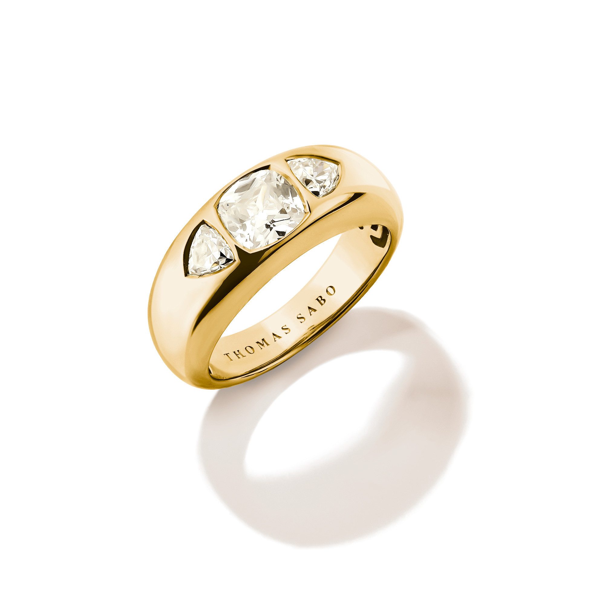 THOMAS SABO Fingerring Bold Elegance Ring mit facettierten Zirkoniasteinen, mit Zirkonia (synth)