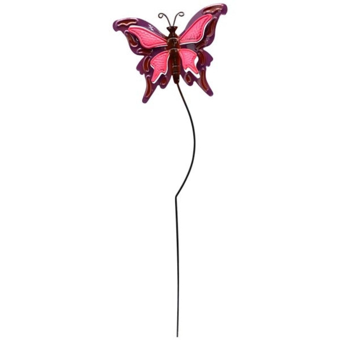 finehomegarden Gartenstecker Schmetterling Metall Garten-Stecker Beet Stab Blumenstecker (3-St) 3fach sort. bunt Ø17cmH57cm Stecker Gartendeko / Paket