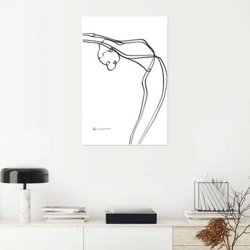 Posterlounge Poster Yoga In Art, Gestreckte Berg Pose (Urdvha Hastasana), Fitnessraum Minimalistisch Grafikdesign