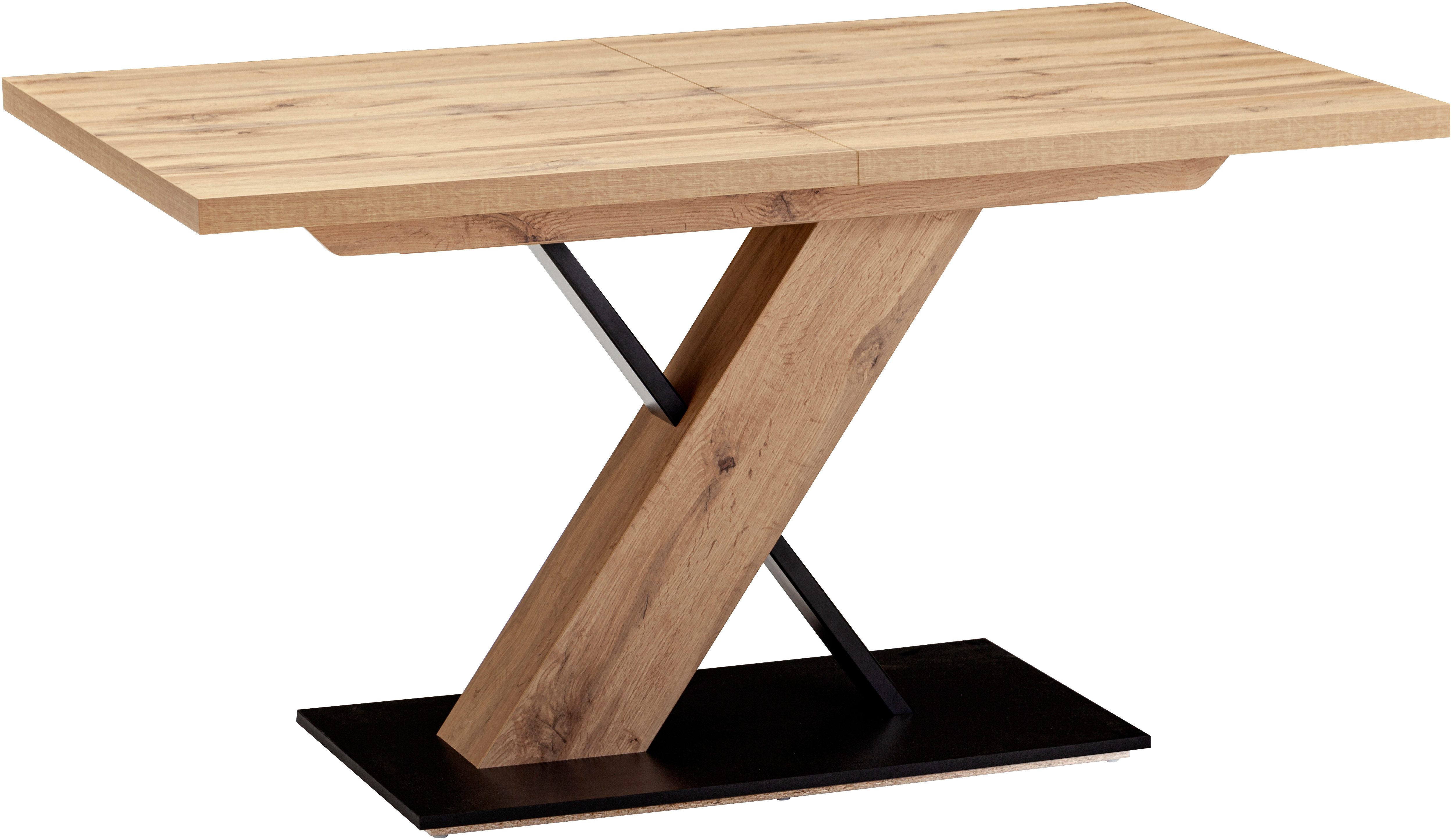 massivline&more Säulen-Esstisch SK Kota, Säulentisch, Küchentisch, Tisch, Esstisch (2-St), mit Einlegepatte (40 cm), Platte und Bodenpatte Dekor