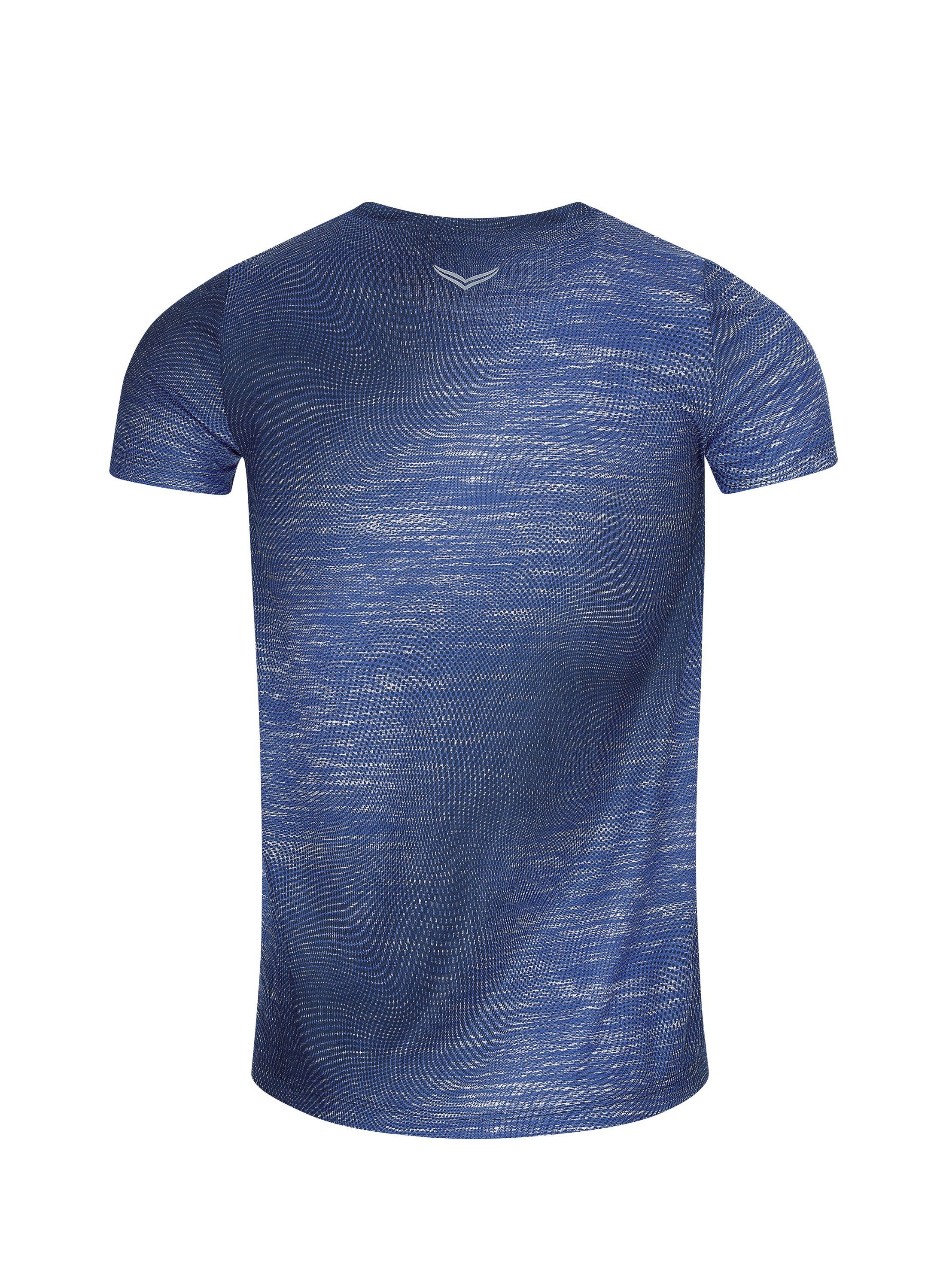 Trigema T-Shirt TRIGEMA Sportshirt modischem COOLMAX® mit Druck electric-blue