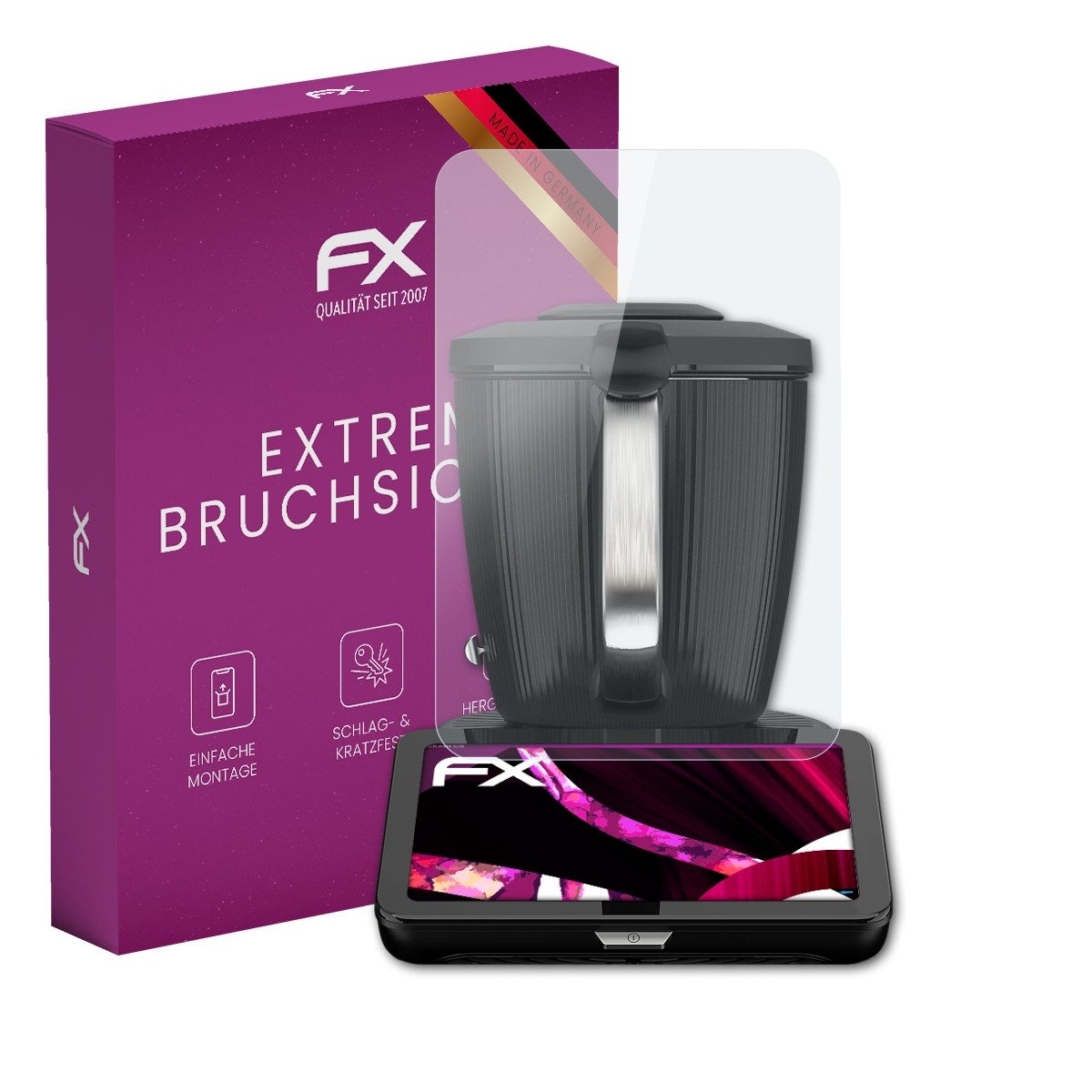 atFoliX Schutzfolie Panzerglasfolie für Vorwerk Thermomix® TM7®, Ultradünn und superhart