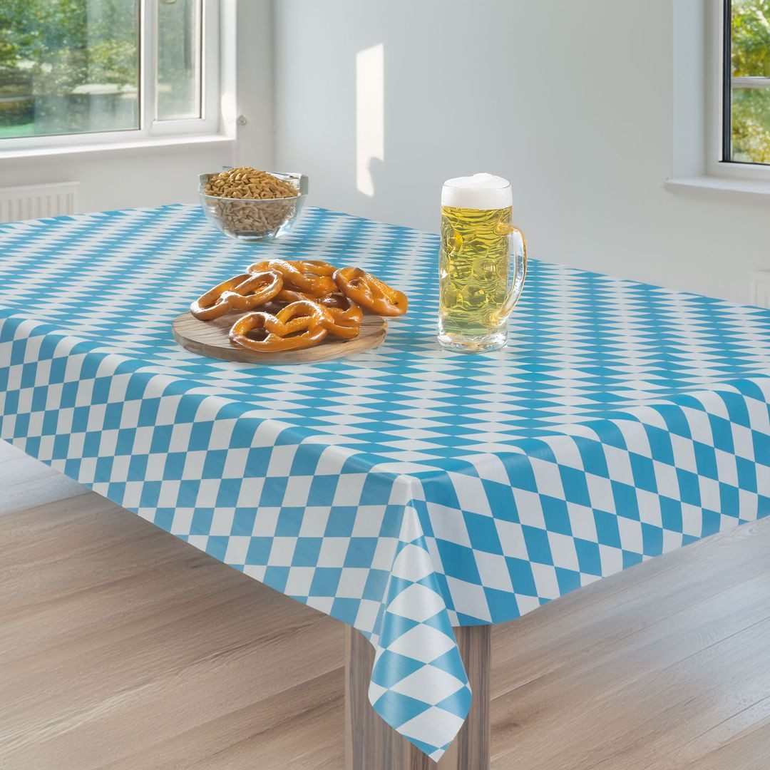 laro Tischdecke Wachstuchtischdecke Bavaria Karo Blau PVC Eckig