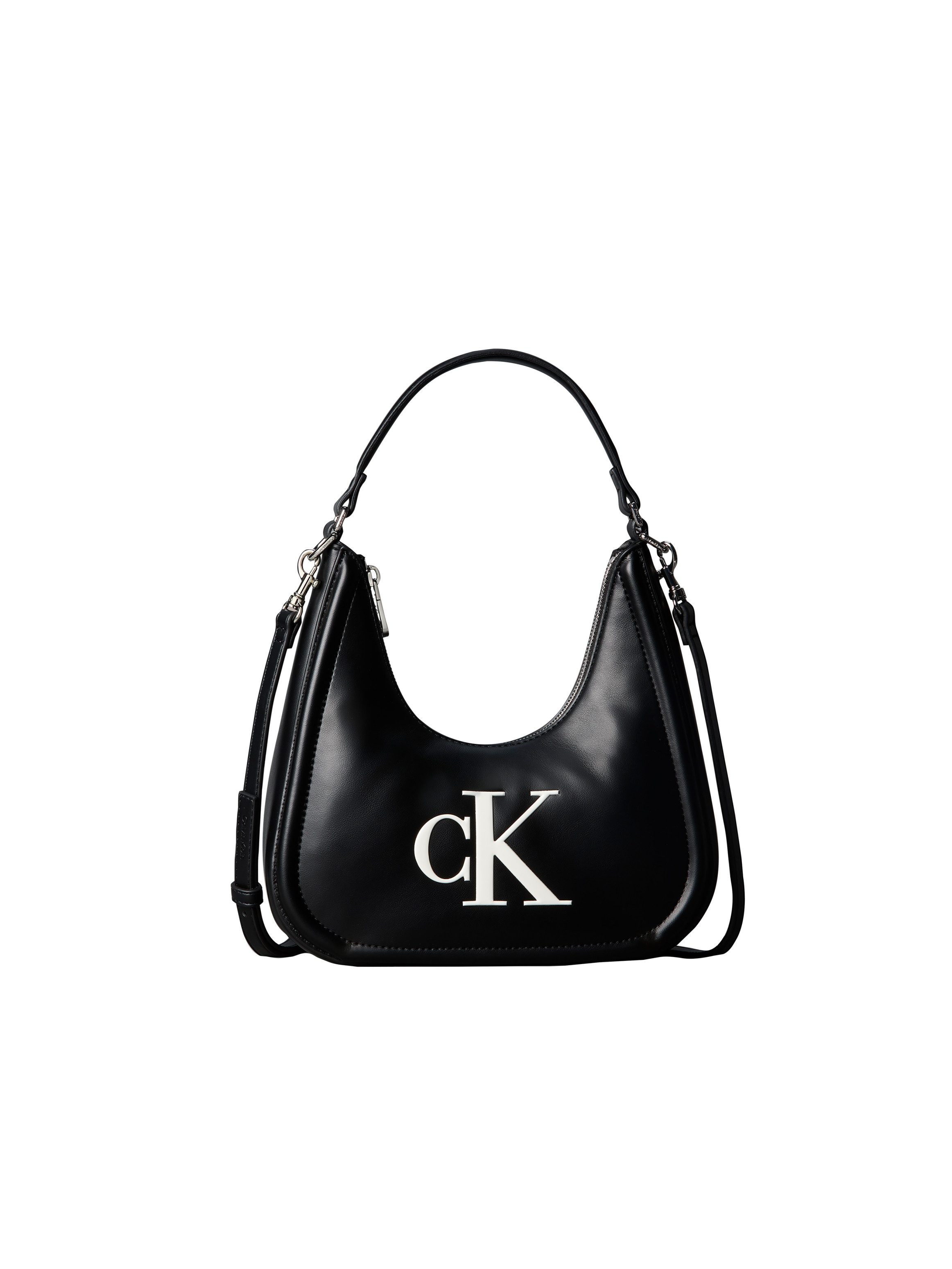Calvin Klein Hobo BOLD CK SMALL CRESCENT BAG, Mini Bag, Henkeltasche mit Schulterriemen und CK-Logo