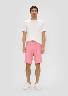 s.Oliver Bermudas Chino-Shorts aus Leinenmix mit elastischem Bund