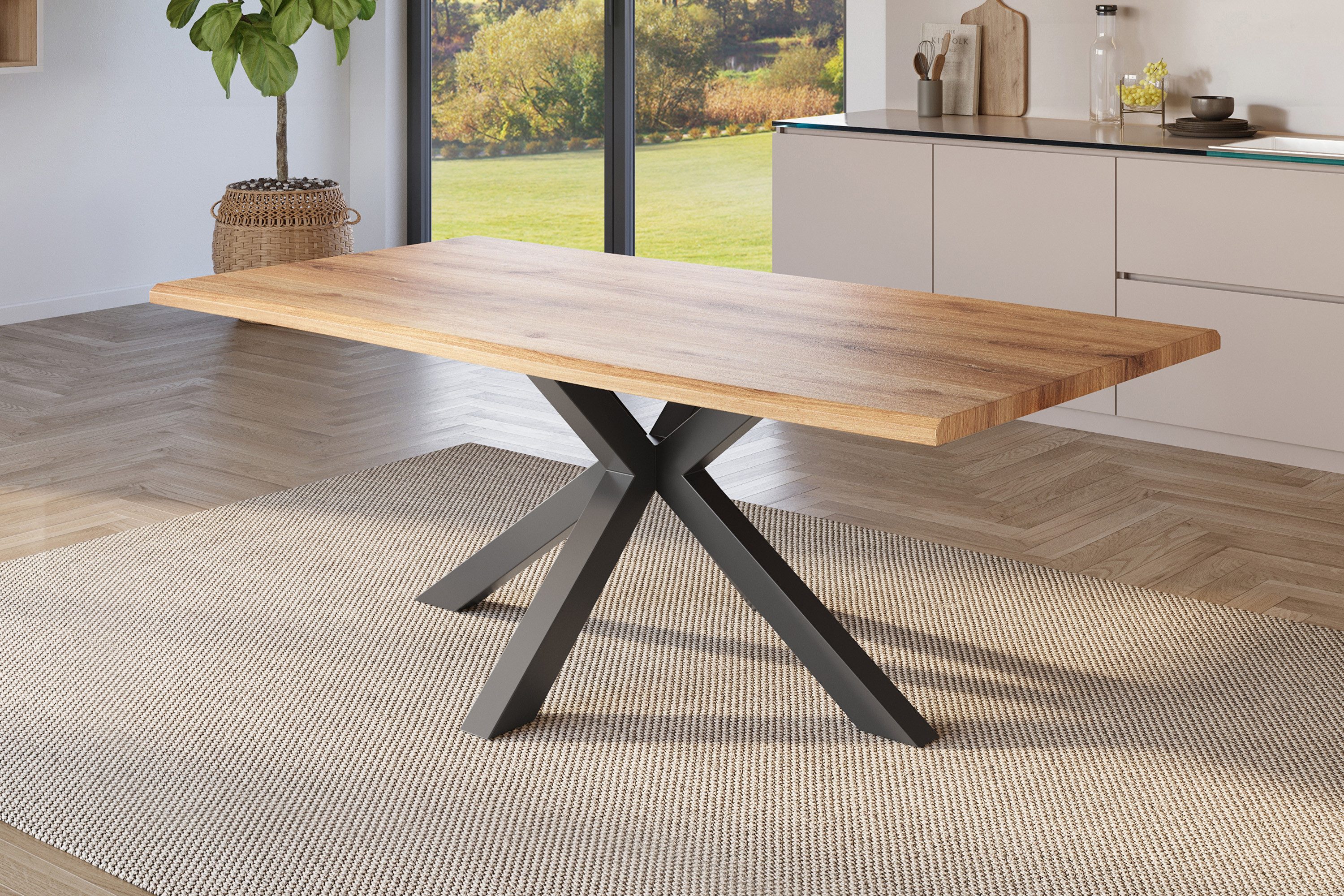 SAM® Esstisch Juliane, Holz Wildeiche-Optik, verschiedene Metallgestelle, B günstig online kaufen