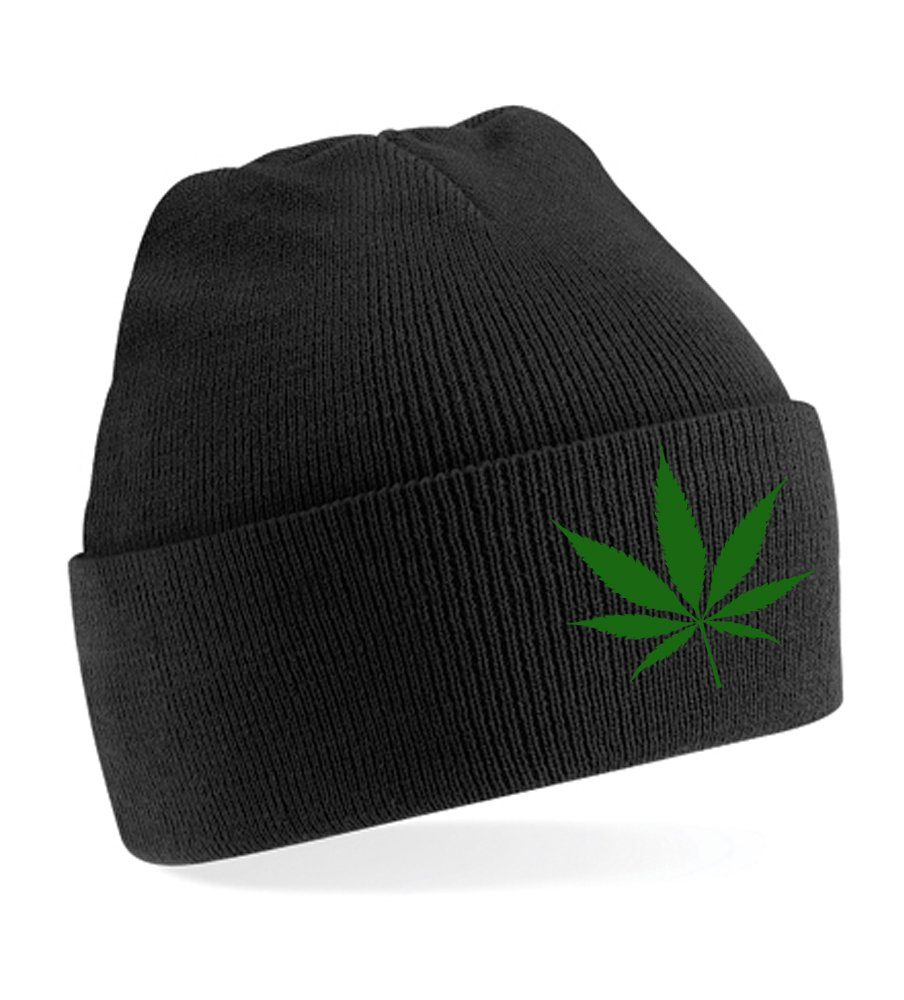 Schwarz Brownie Blondie Unisex Beanie Mütze Cannabis 420 & Erwachsenen