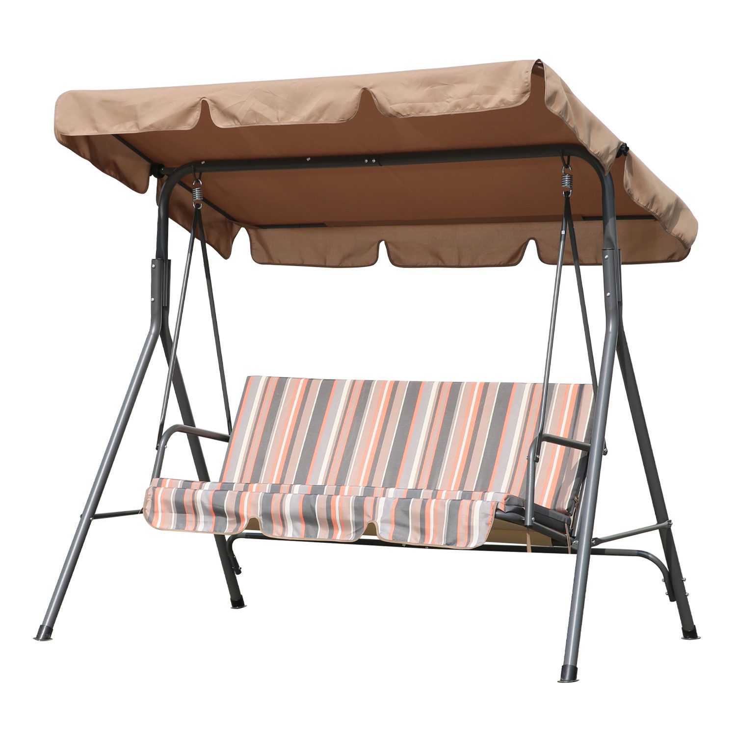 Angel Living Hollywoodschaukel 3-Sitzer Hollywoodschaukel Gartenschaukel mit neigbarem Sonnendach, 3-Sitzer, Aluminium Schaukelbank mit wetterfesten Polstern