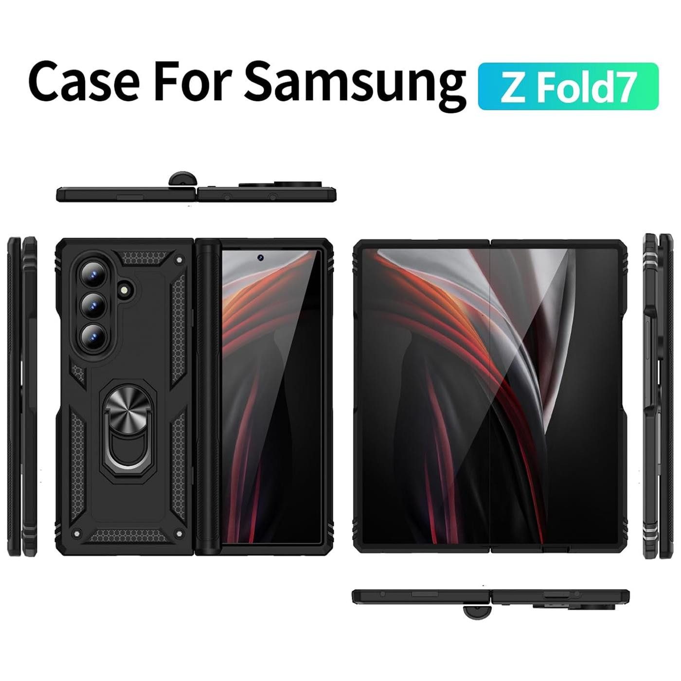 CoolGadget Handyhülle Armor Shield Case für Samsung Galaxy Z Fold 7 8 Zoll, Outdoor Cover Magnet Ringhalterung Handy Hülle für Galaxy Z Fold 7 5G – Bild 5 von 5