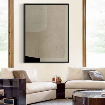 DOTCOMCANVAS® Leinwandbild Thinking, Leinwandbild beige braun moderne abstrakte Kunst Druck Wandbild