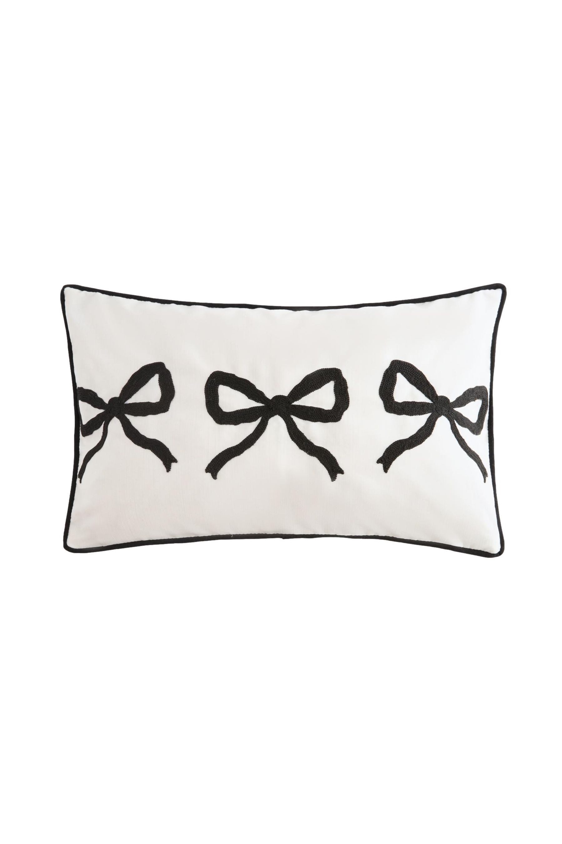 Next Dekokissen Kissen mit Schleife und Stickerei 50 x 30 cm