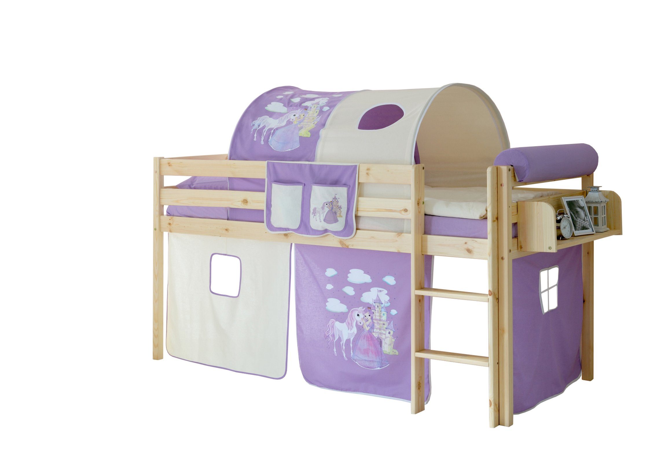 Ticaa Hochbett Hochbett "Malte" Kiefer Natur Motiv