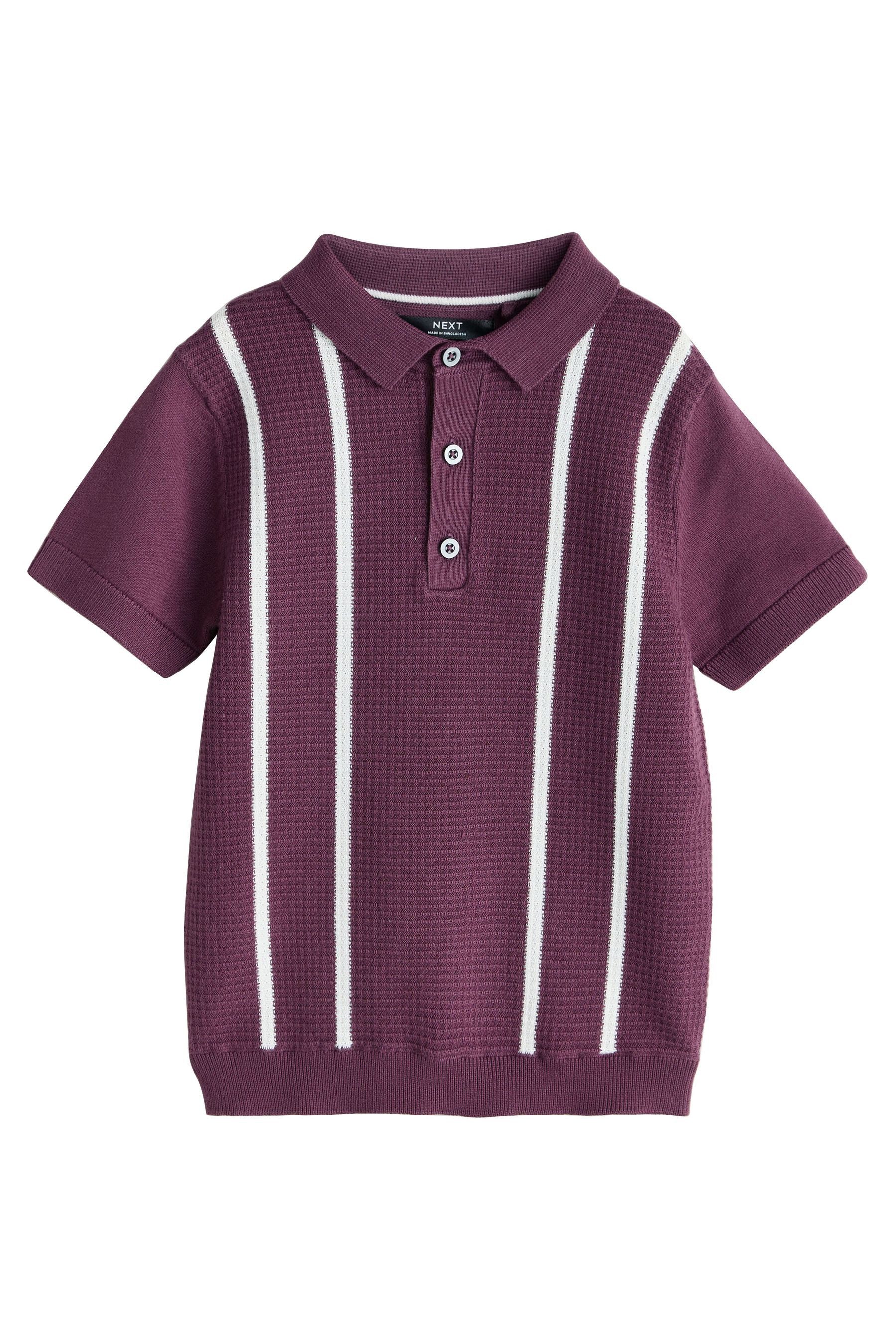 Polokragenpullover Gestricktes Poloshirt mit Knopfleiste