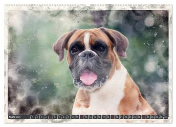 CALVENDO Wandkalender Boxer Photo&Kunst (Premium, hochwertiger DIN A2 Wandkalender 2023, Kunstdruck in Hochglanz)