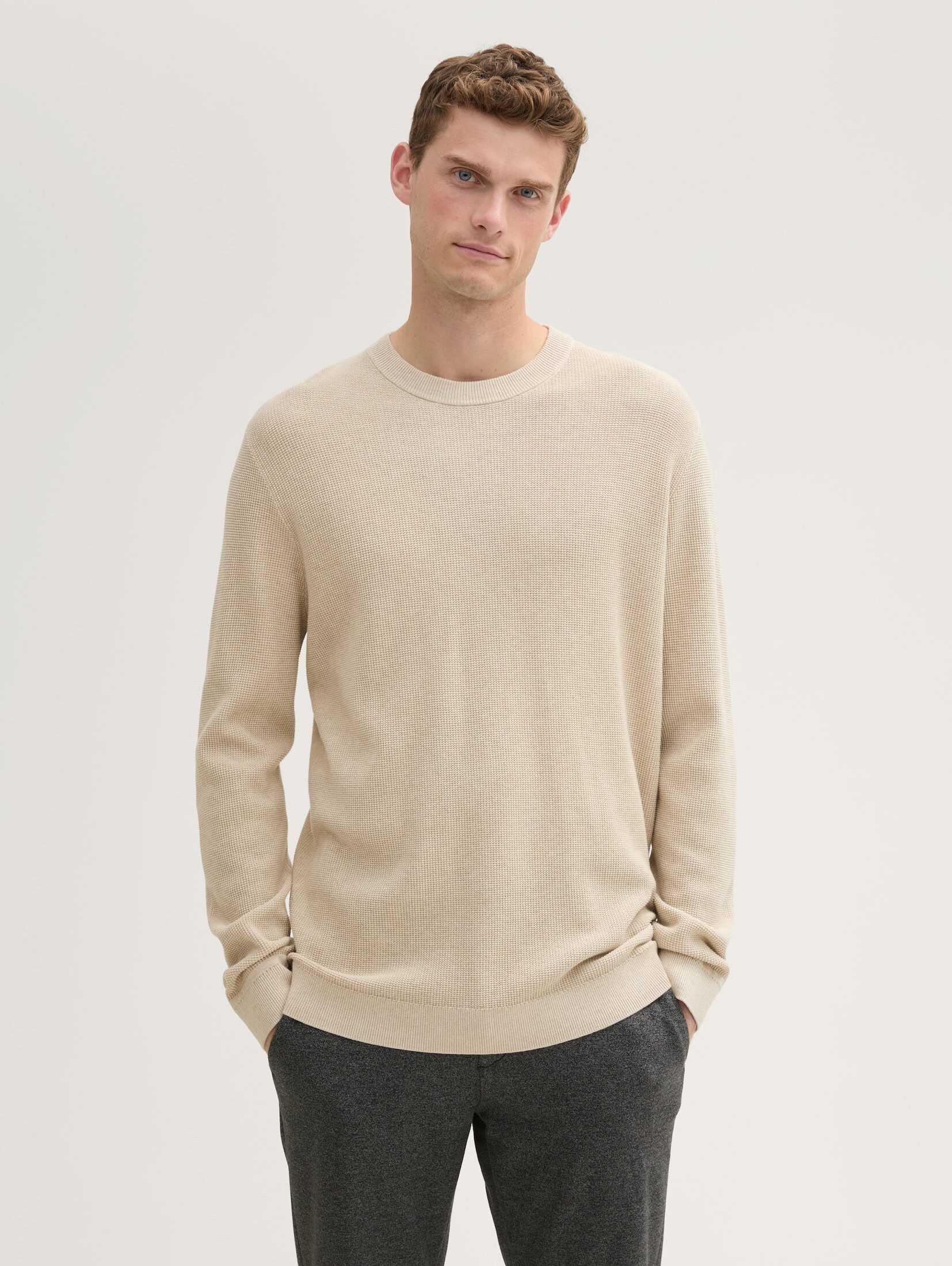 TOM TAILOR Strickpullover Strukturierter Rundhalspullover günstig online kaufen