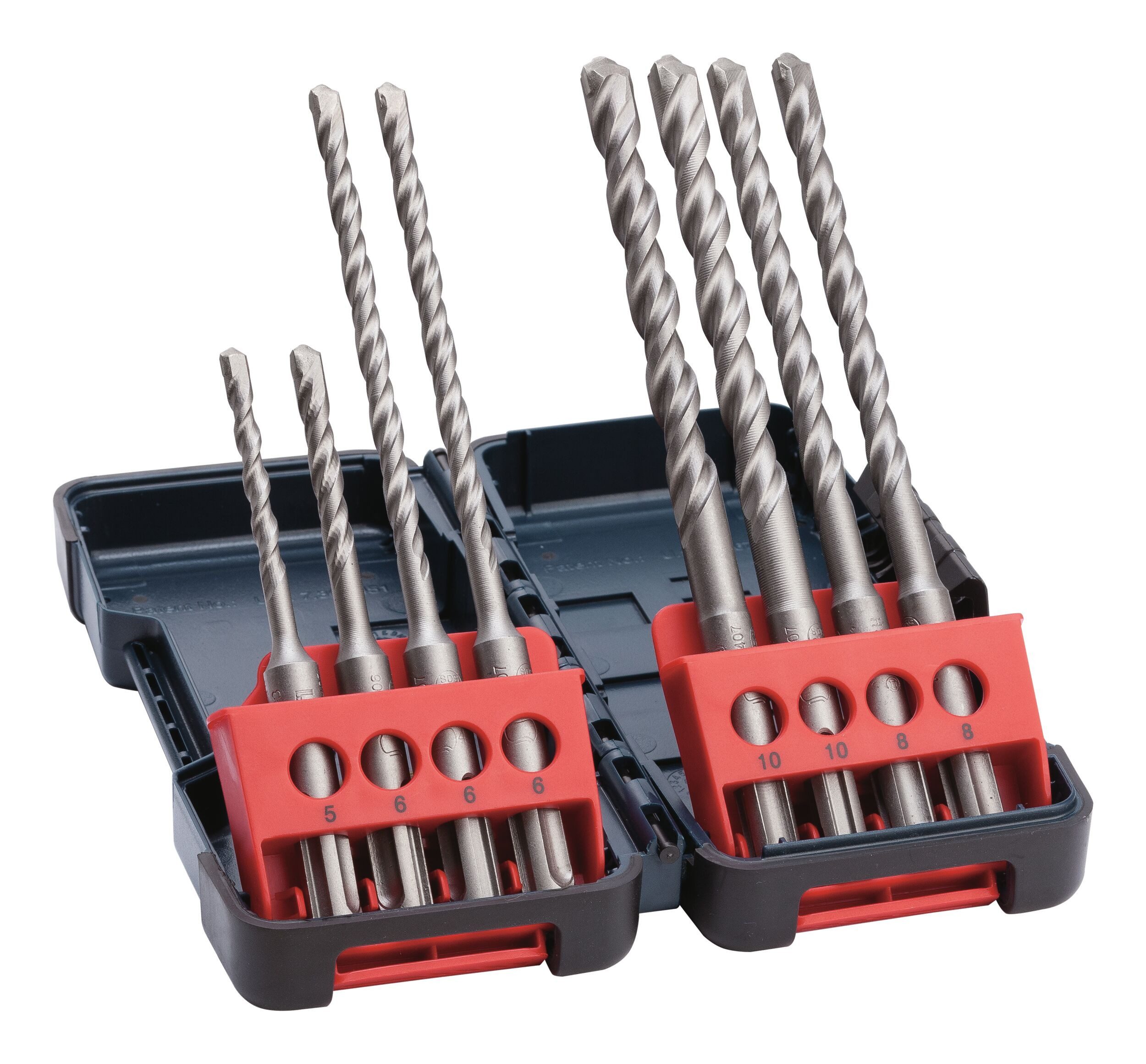BOSCH Universalbohrer Ecoline, (8 Teile), Hammerbohrerset SDS plus-3, Tough Box, 5-10 mm f. Bohrhämmer, 8-teilig